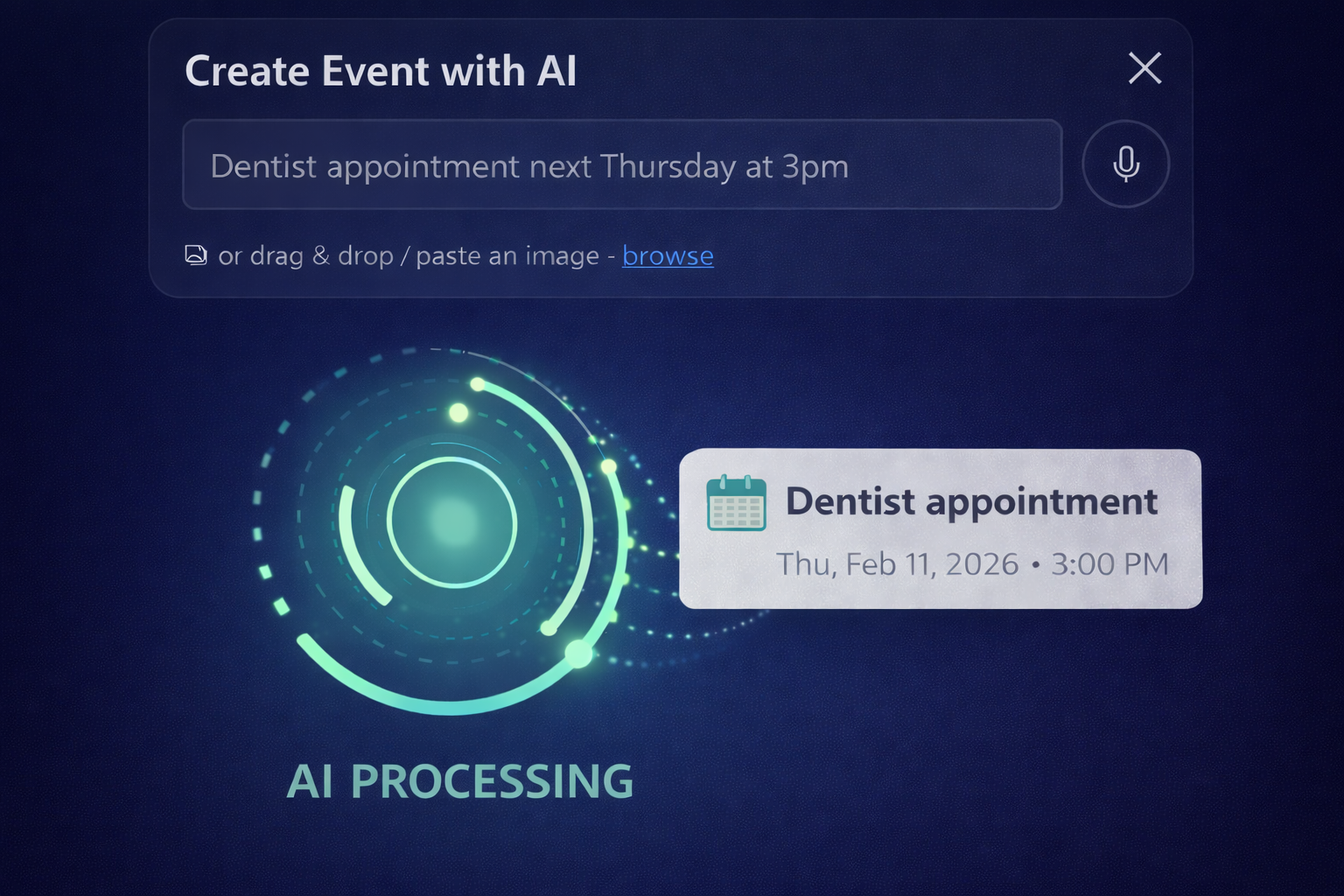 ExpCalendar AI Quick Create